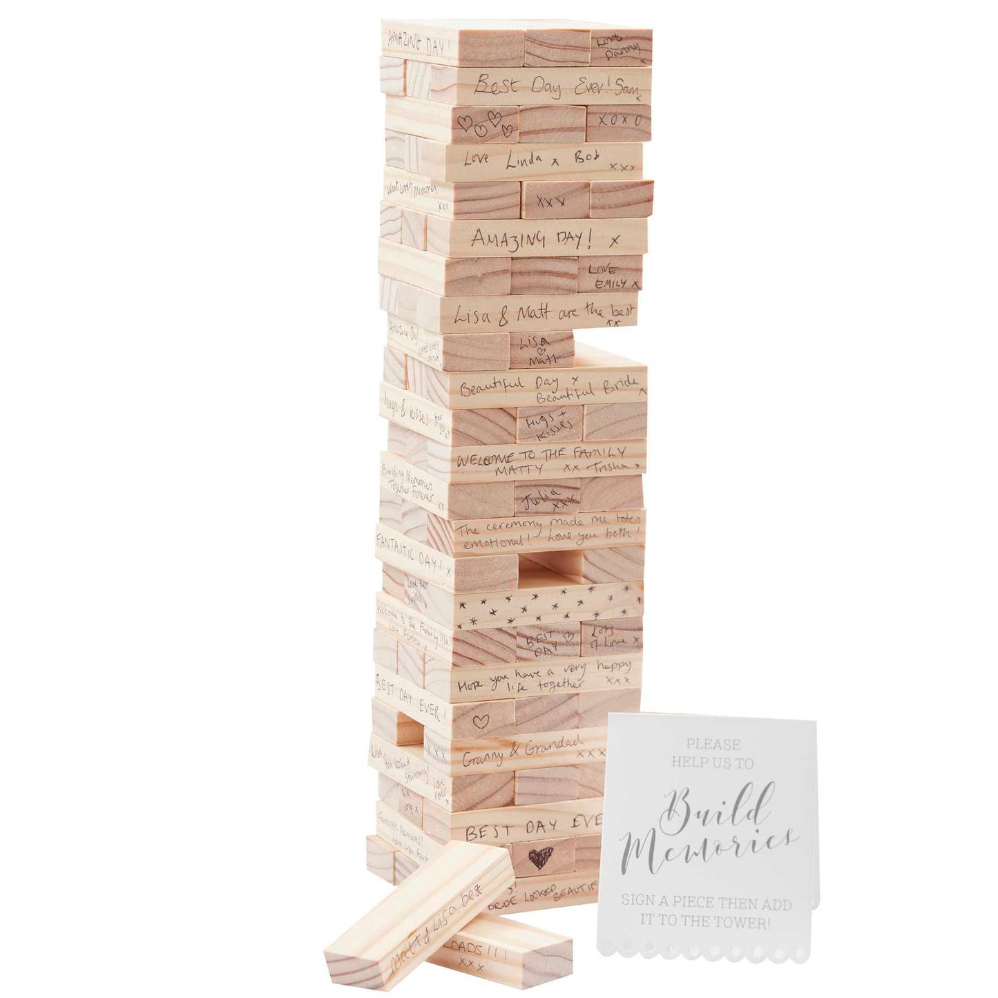 Alternativa del libro de visitas de la boda de los bloques de construcción de madera