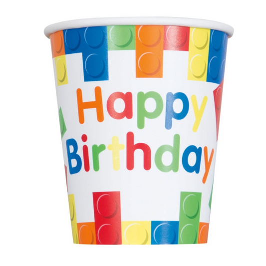 Building Blocks Birthday 9oz Paper Cups