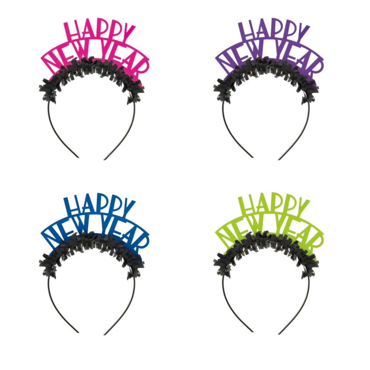 Neon Dots New Years Headbands 4ct - Assorted
