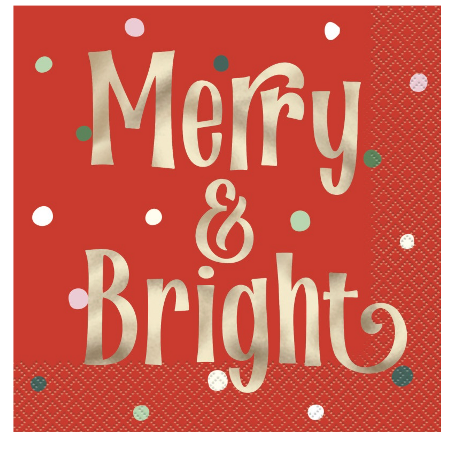 Vintage Christmas "Merry & Bright" Luncheon Napkins 16ct