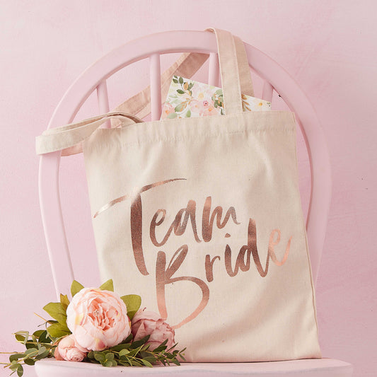 Bolso Tote Estampado Team Bride - Despedida De Soltera Floral