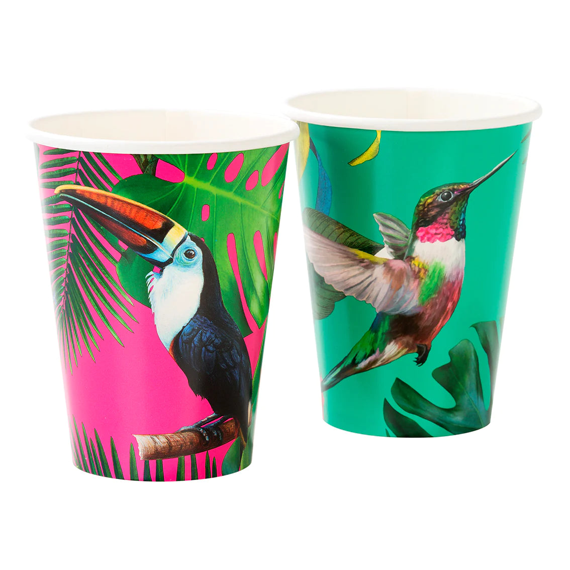 Vasos de papel brillantes Fiesta Tropical