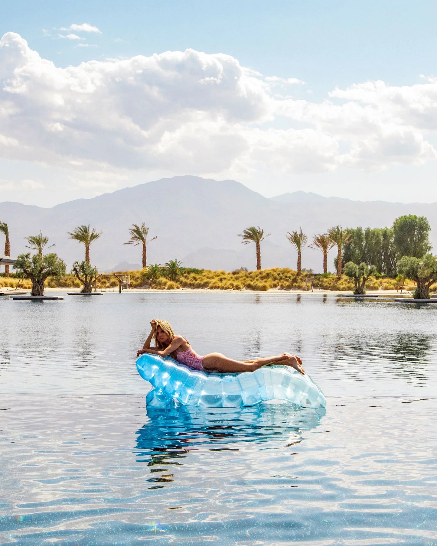 Clear Blue Chaise Lounger