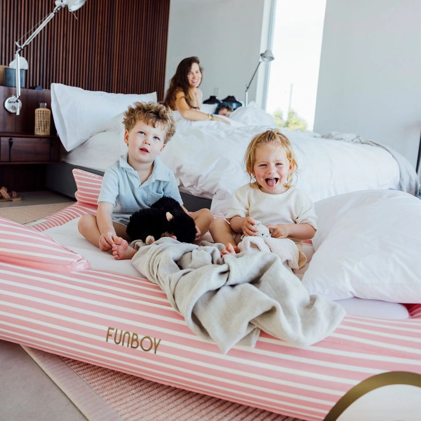 Pink Convertible Kids Sleepover air mattress