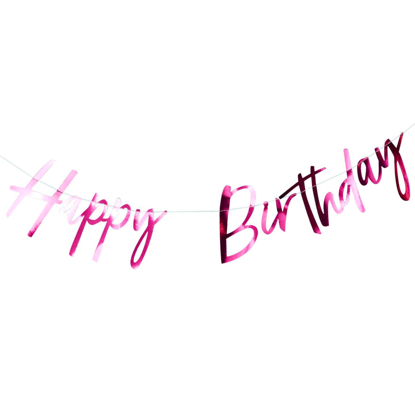 Hot Pink Foiled Happy Birthday Banner