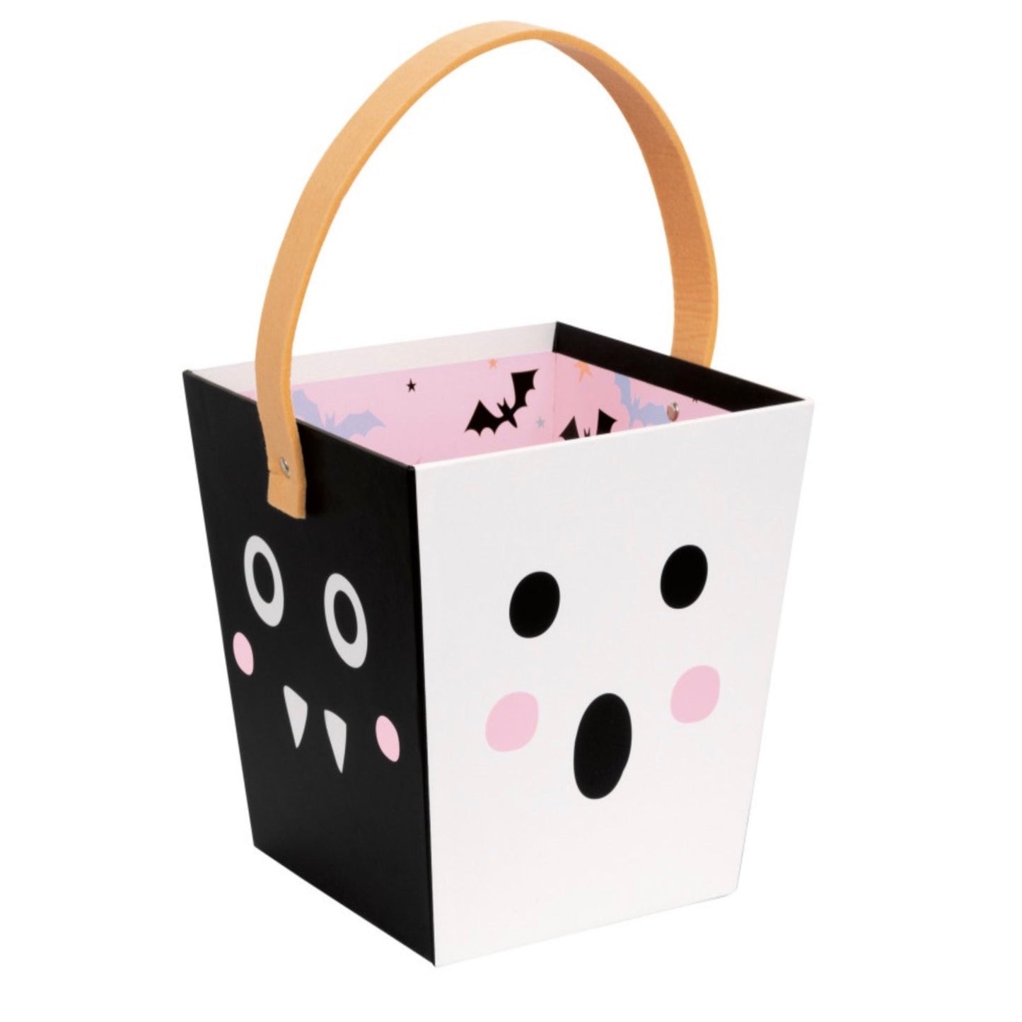 Pastel Hauntings Black Bat Favor Bucket with Felt Handle