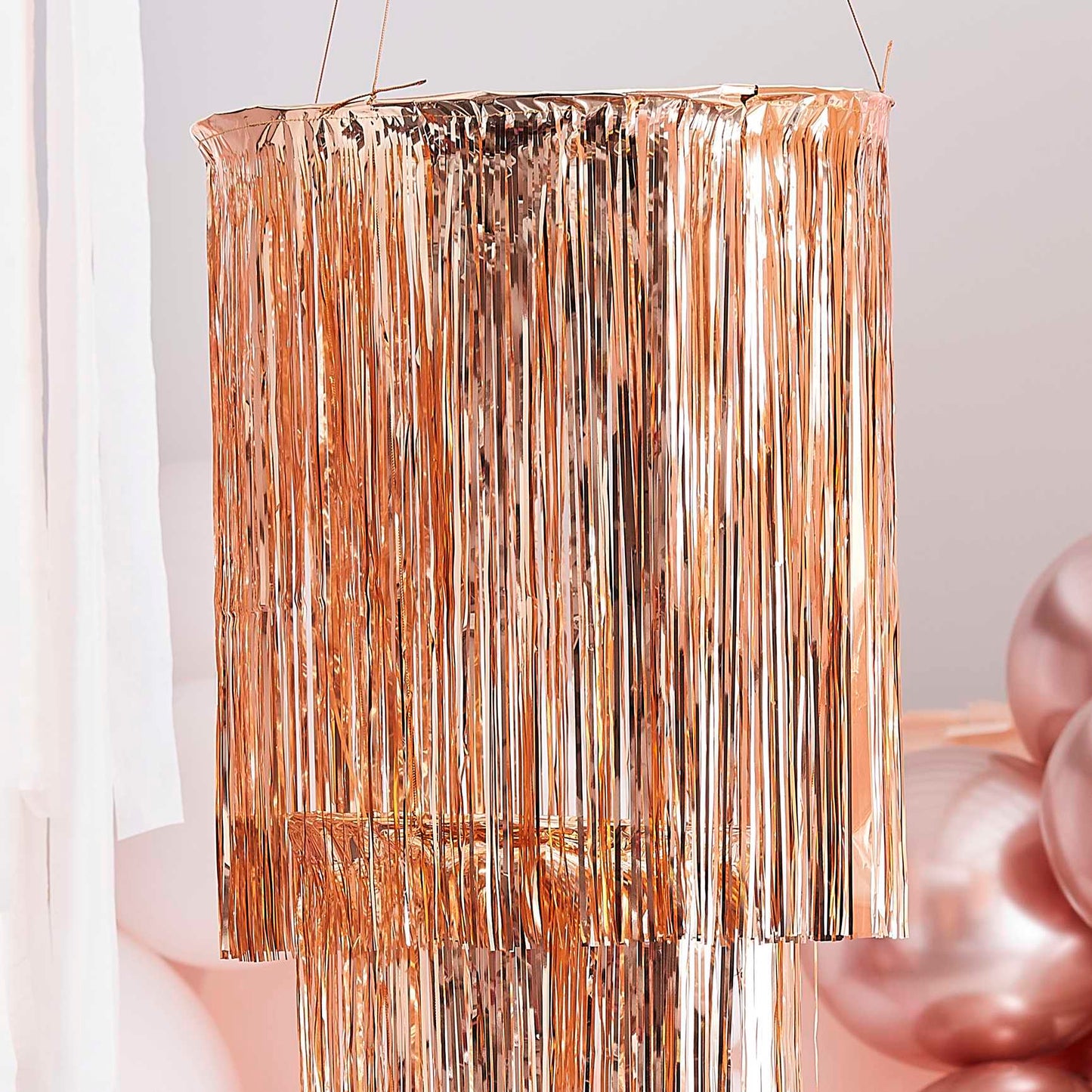 Rose Gold Fringe Chandelier