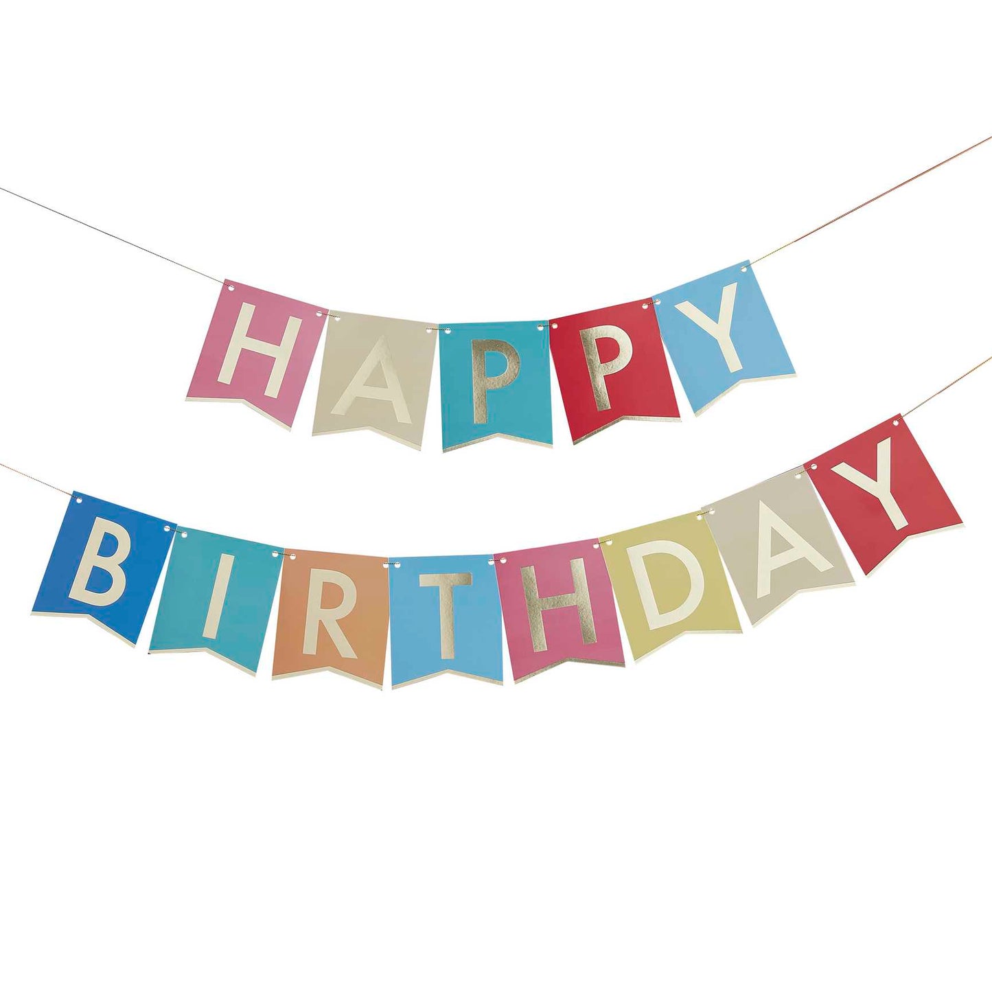slider Multi-Coloured Happy Birthday Banner Bunting