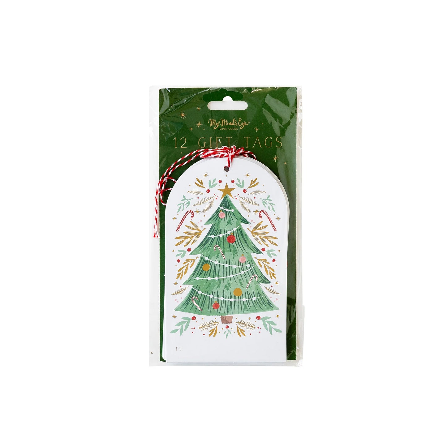 Golden Christmas Tree Over-Sized Tags