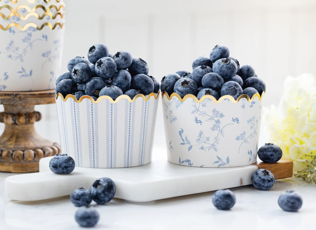JUMBO Foiled Pembroke Floral Stripe Baking Cup