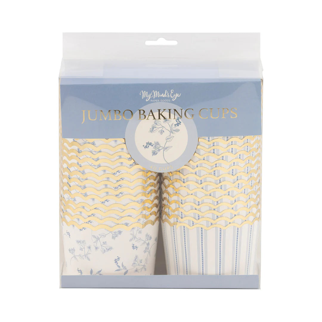 JUMBO Foiled Pembroke Floral Stripe Baking Cup