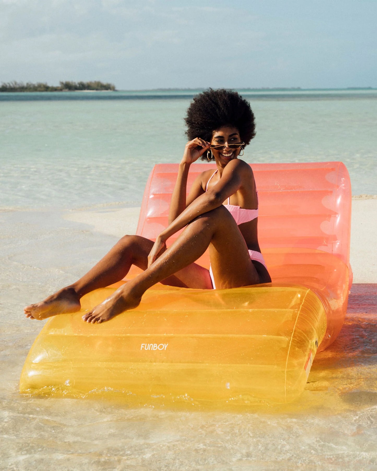 Clear Rainbow Chaise Lounger Pool Float