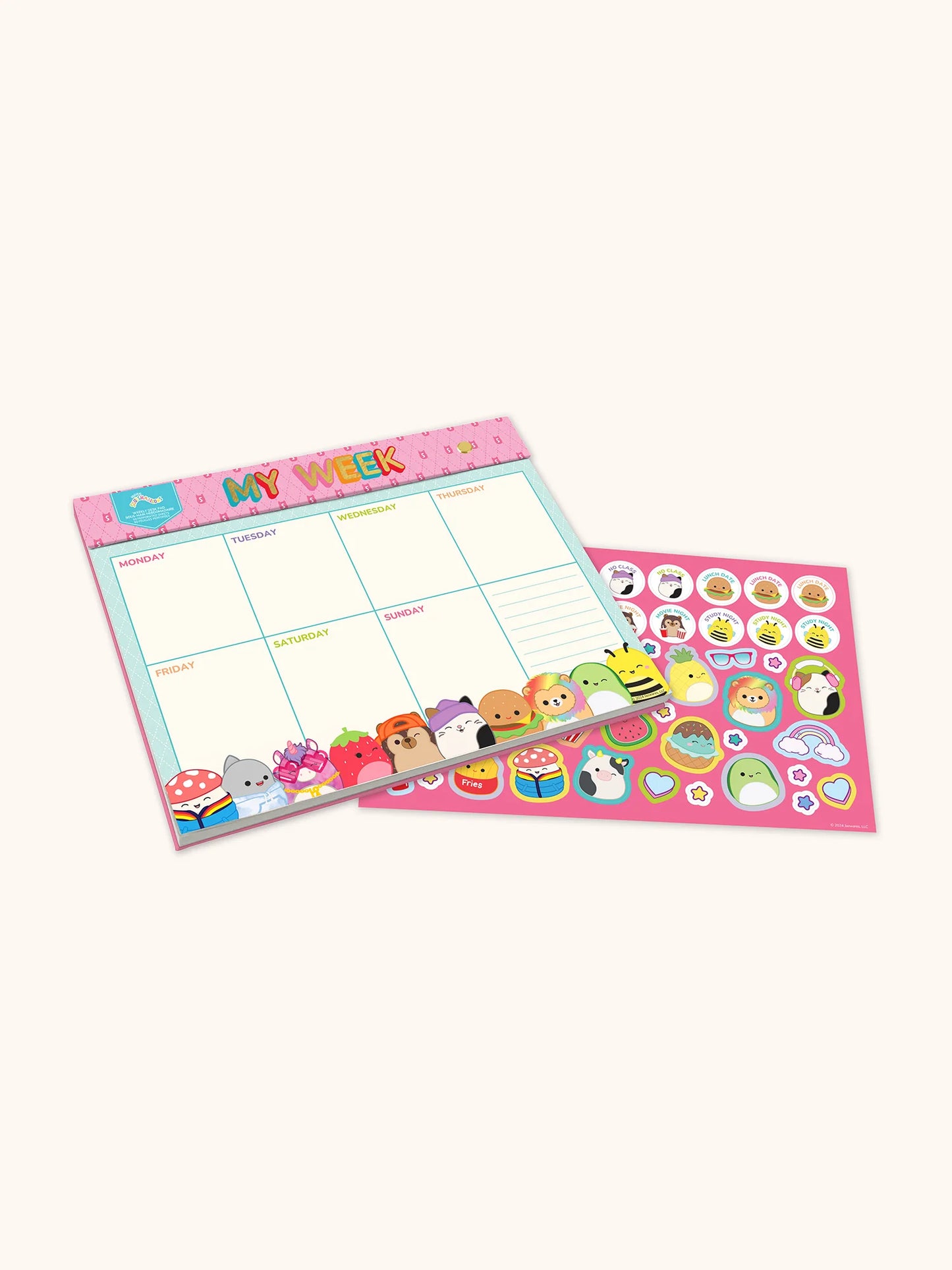 Squishmallows Back-to-Campus Squad Weekly Desk Pad