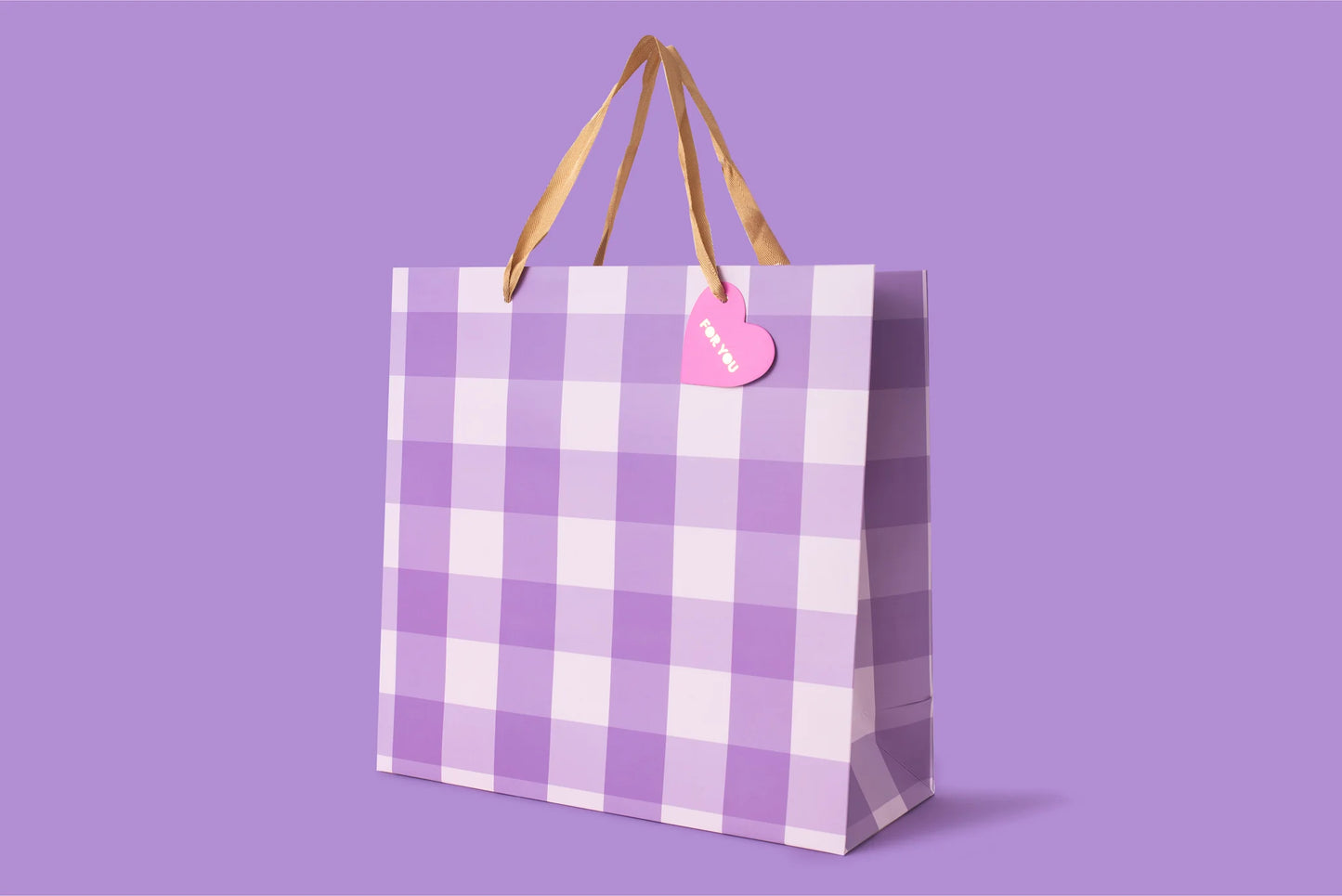 Purple Gingham Gift Bags (3 Sizes)
