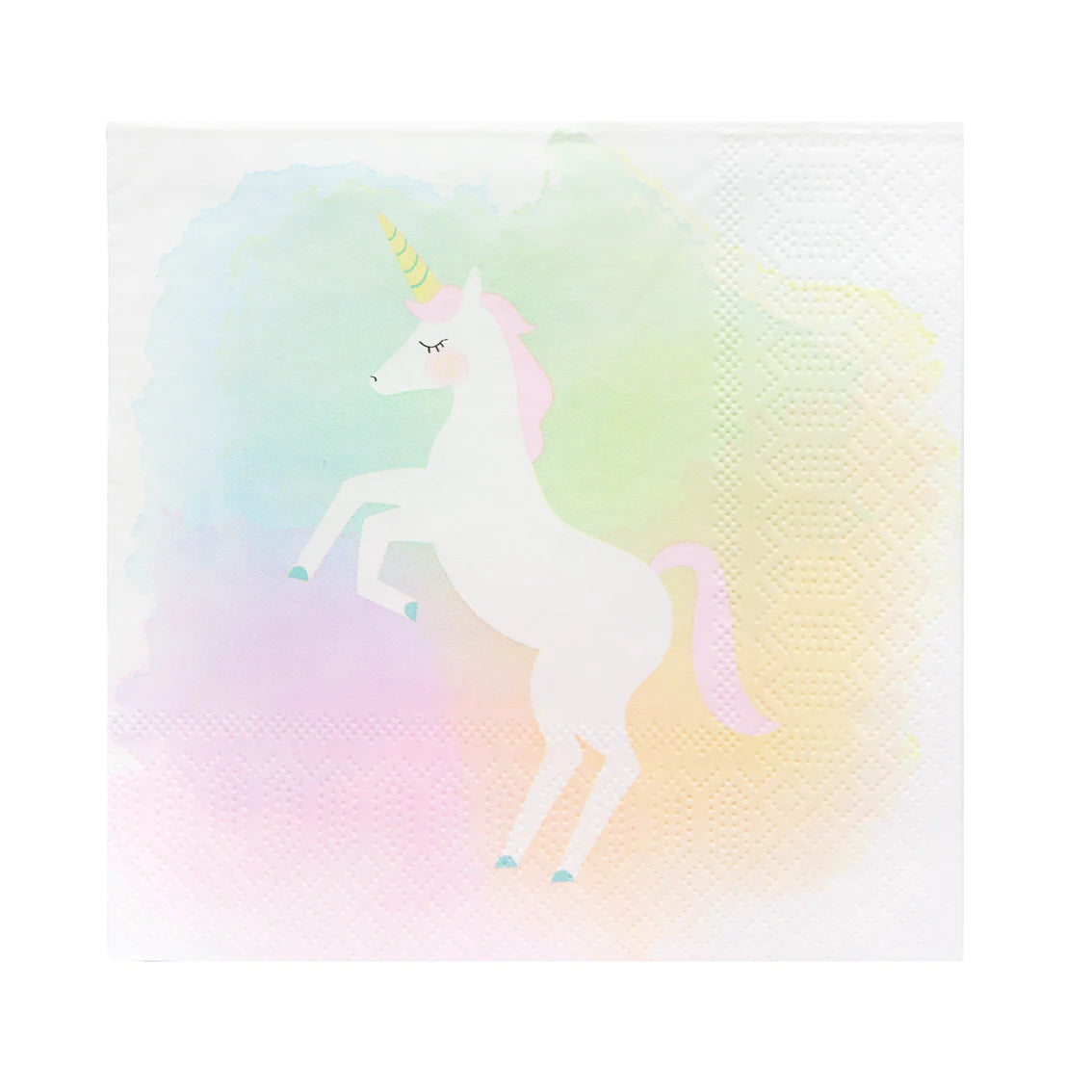 Servilletas de papel reciclables en colores pastel Unicornio - Paquete de 20