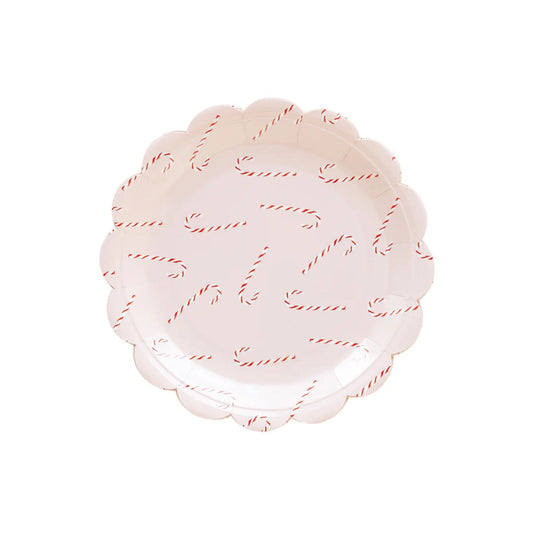 Whimsy Santa Scattered Candy Cane Paper Plate