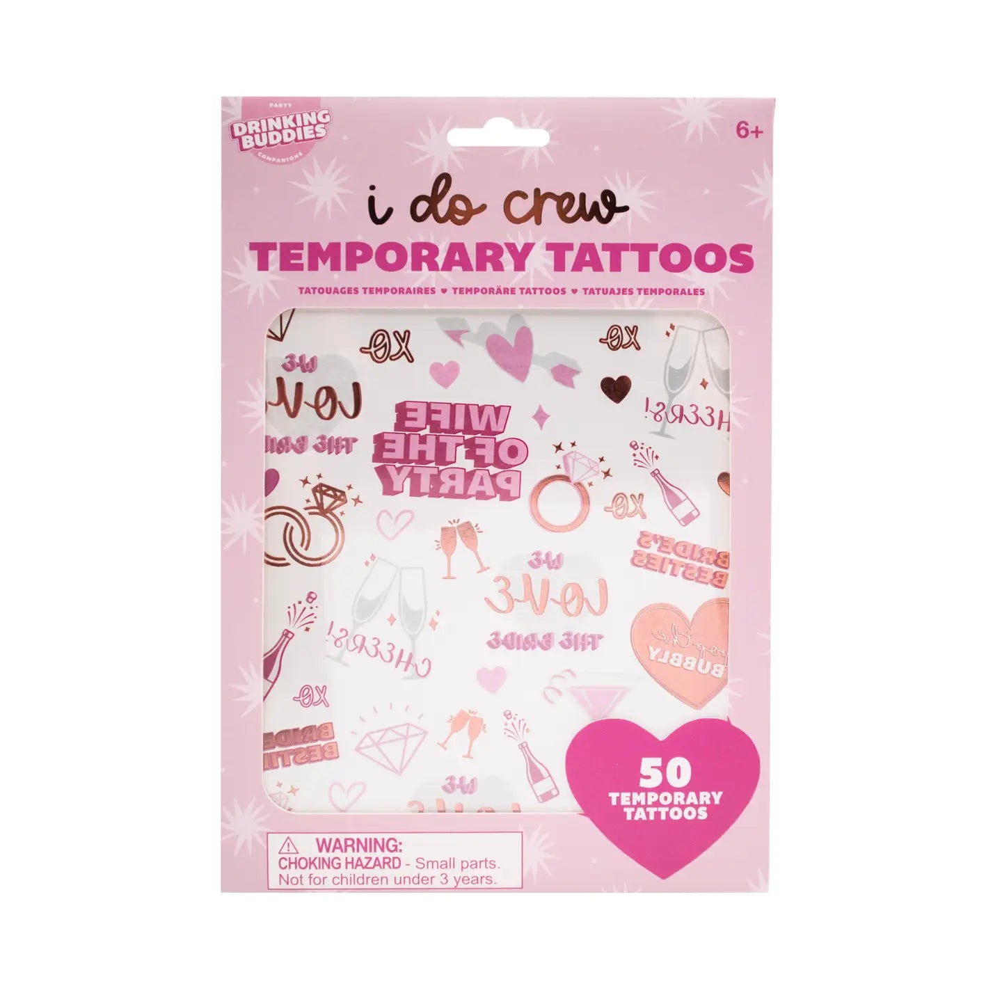 Drinking Buddies I Do Crew Temporary  Tattoos