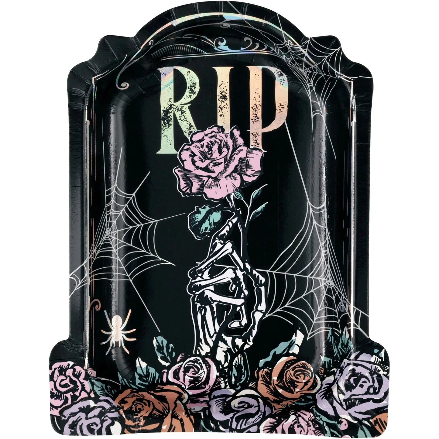 Floral Skulls Halloween "RIP" Plates