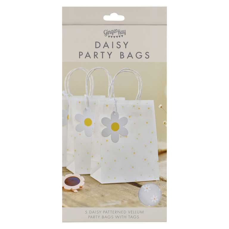 Daisy Print Vellum Party Bags