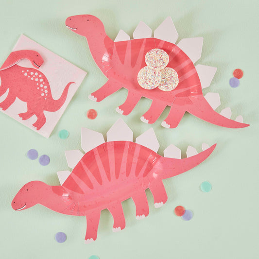 slider Pink Shaped Dinosaur Sweet Treat Plate