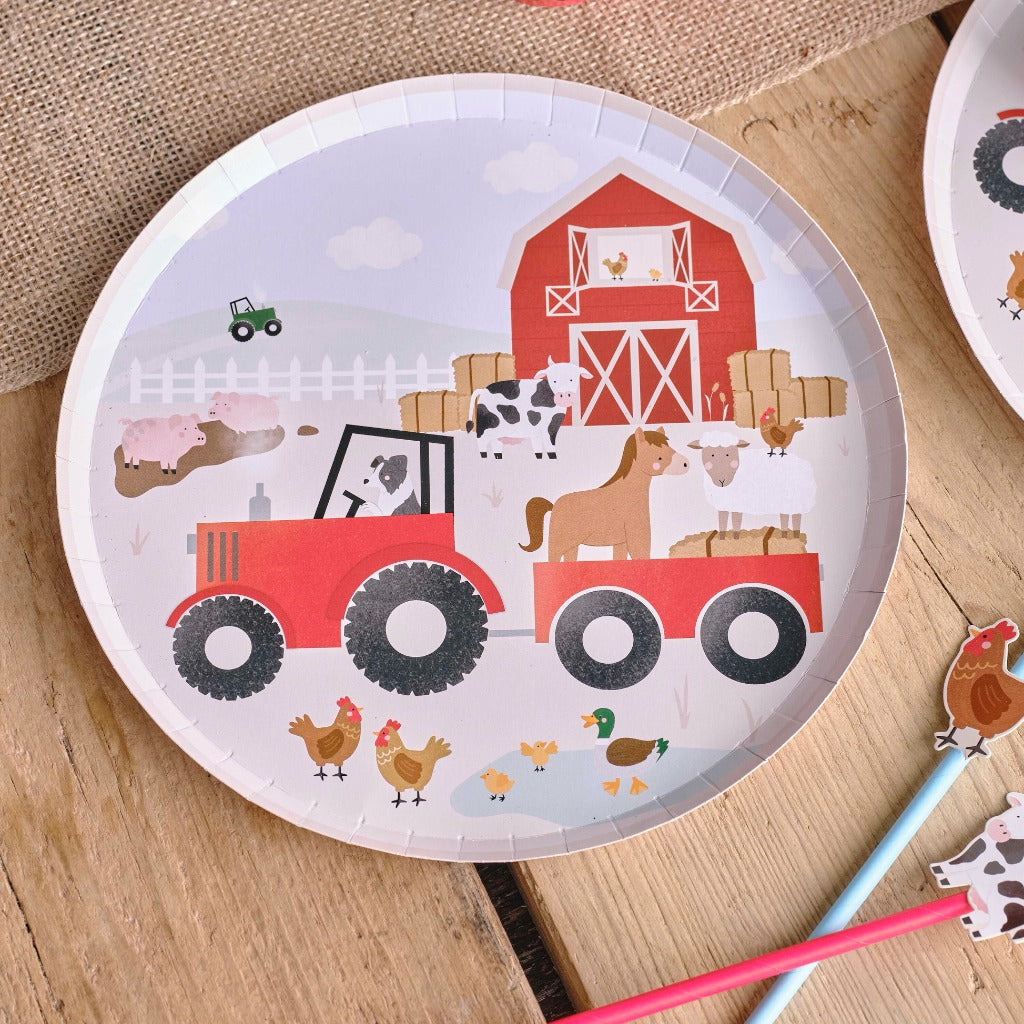 Farm Animals Paper Party Plates 8ct