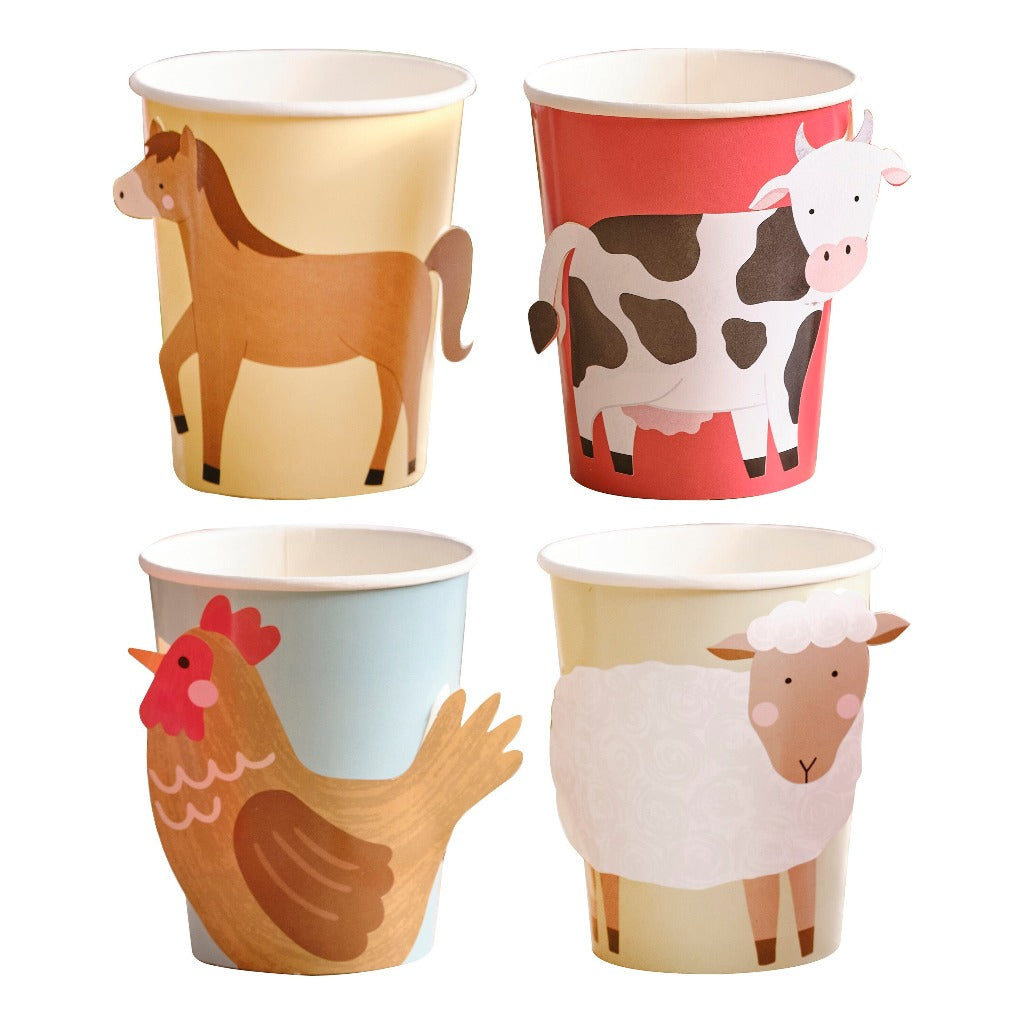 Farm Animals 8 Paper Party Cups