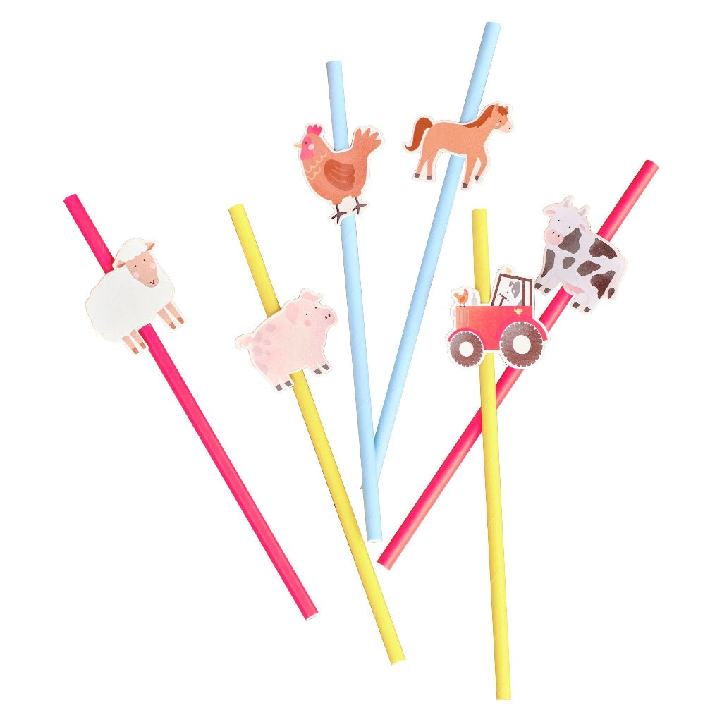 Farm Animals Party Paper Straws