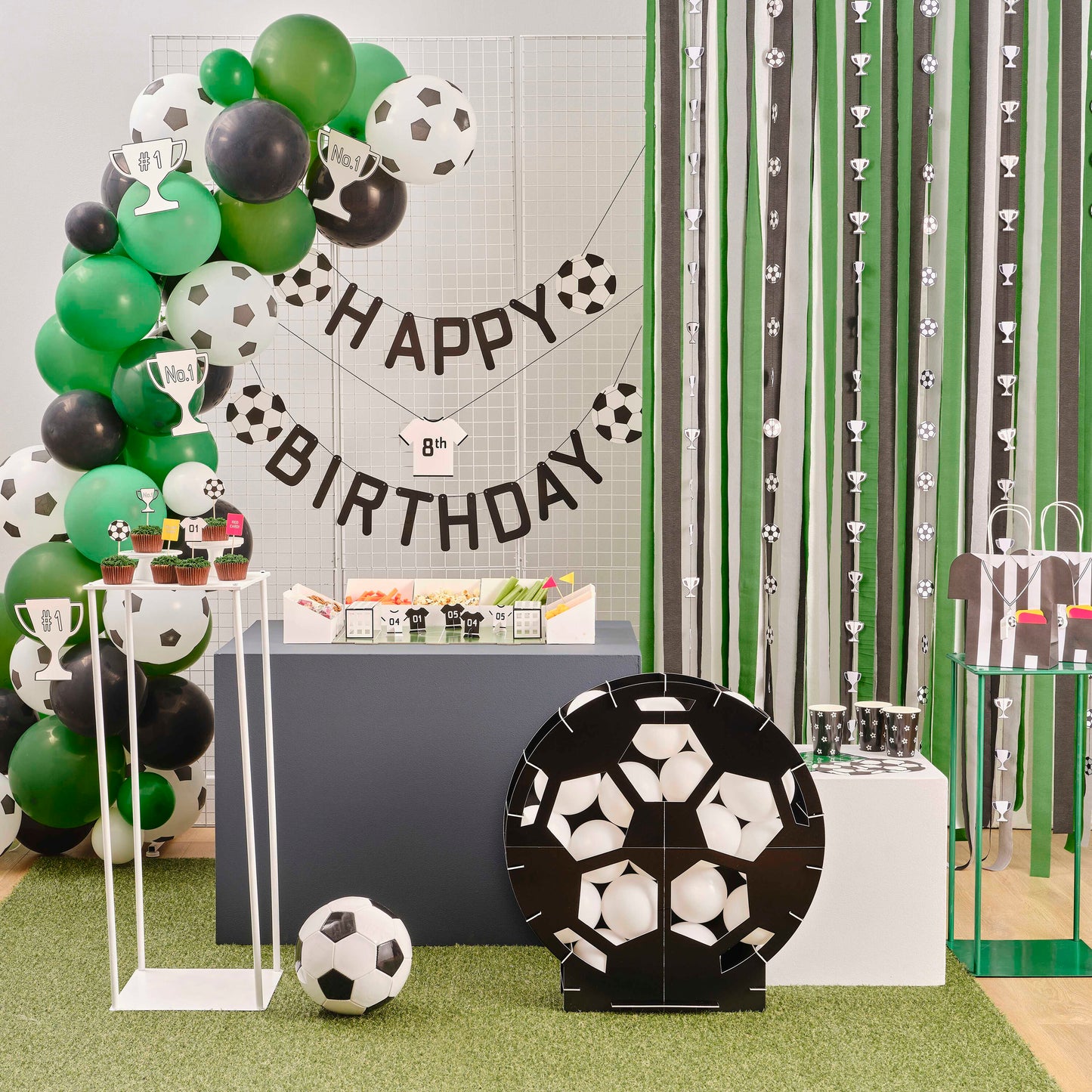 Paper Streamer Football Party Backdrop
