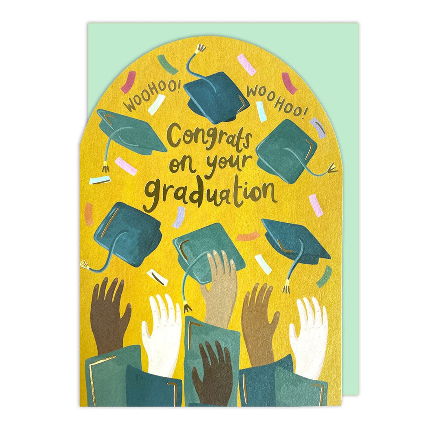 Hands with Hats Graduation Card