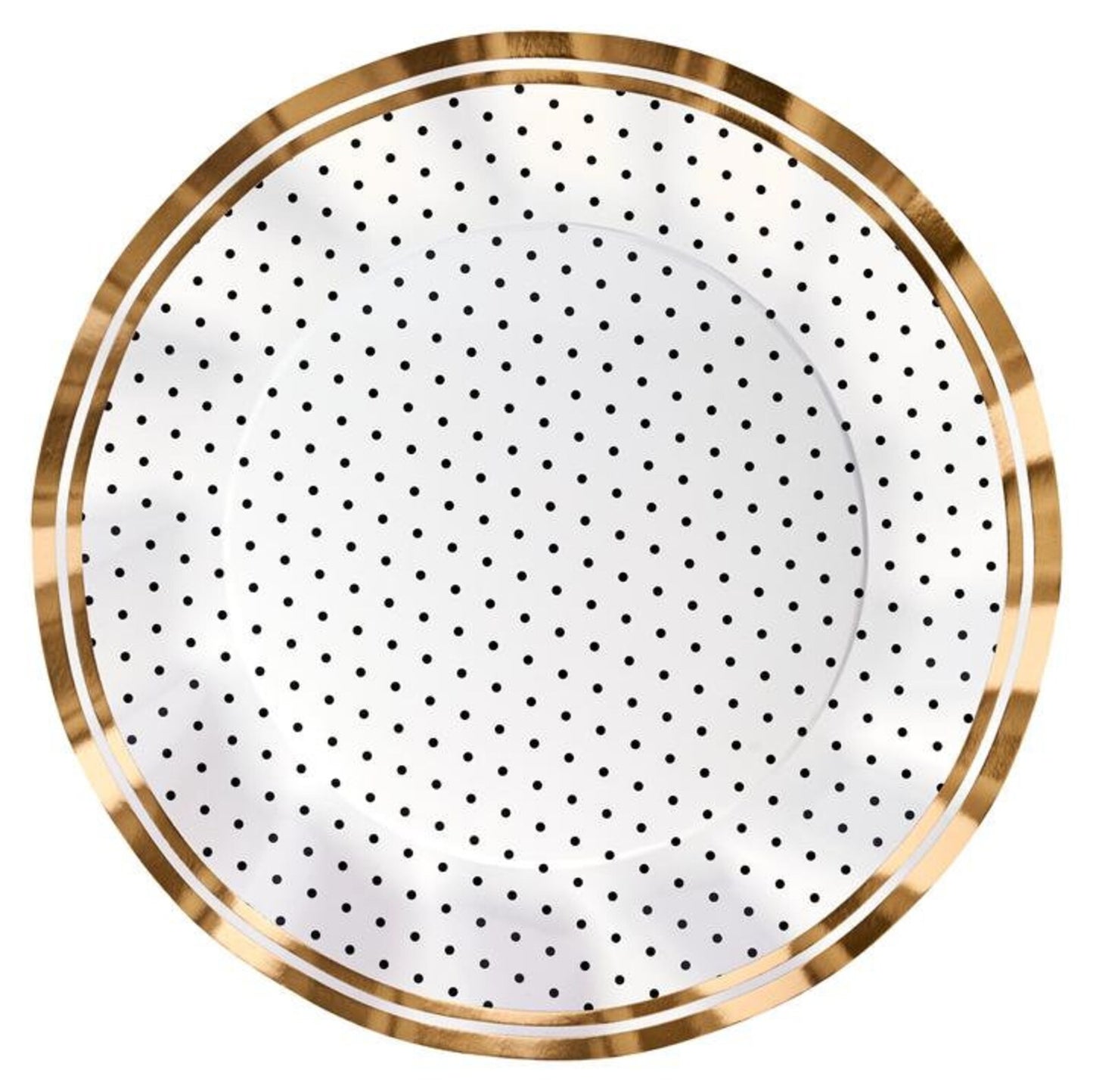 Blanc & Noir Wavy Paper Plate