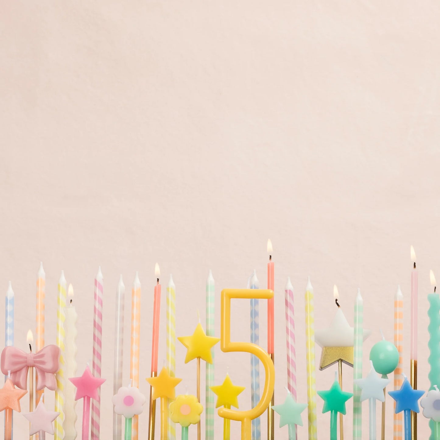 Rainbow Star Candles (x 12)