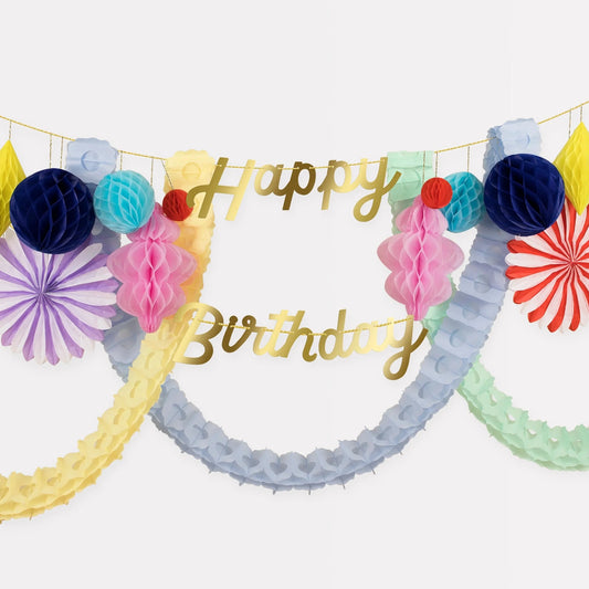 Birthday Party Honeycomb Garland