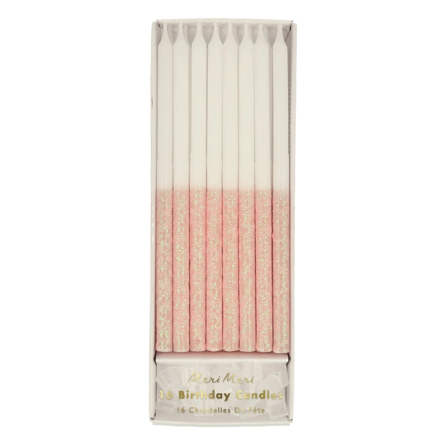 Pale Pink Glitter Dipped Candles
