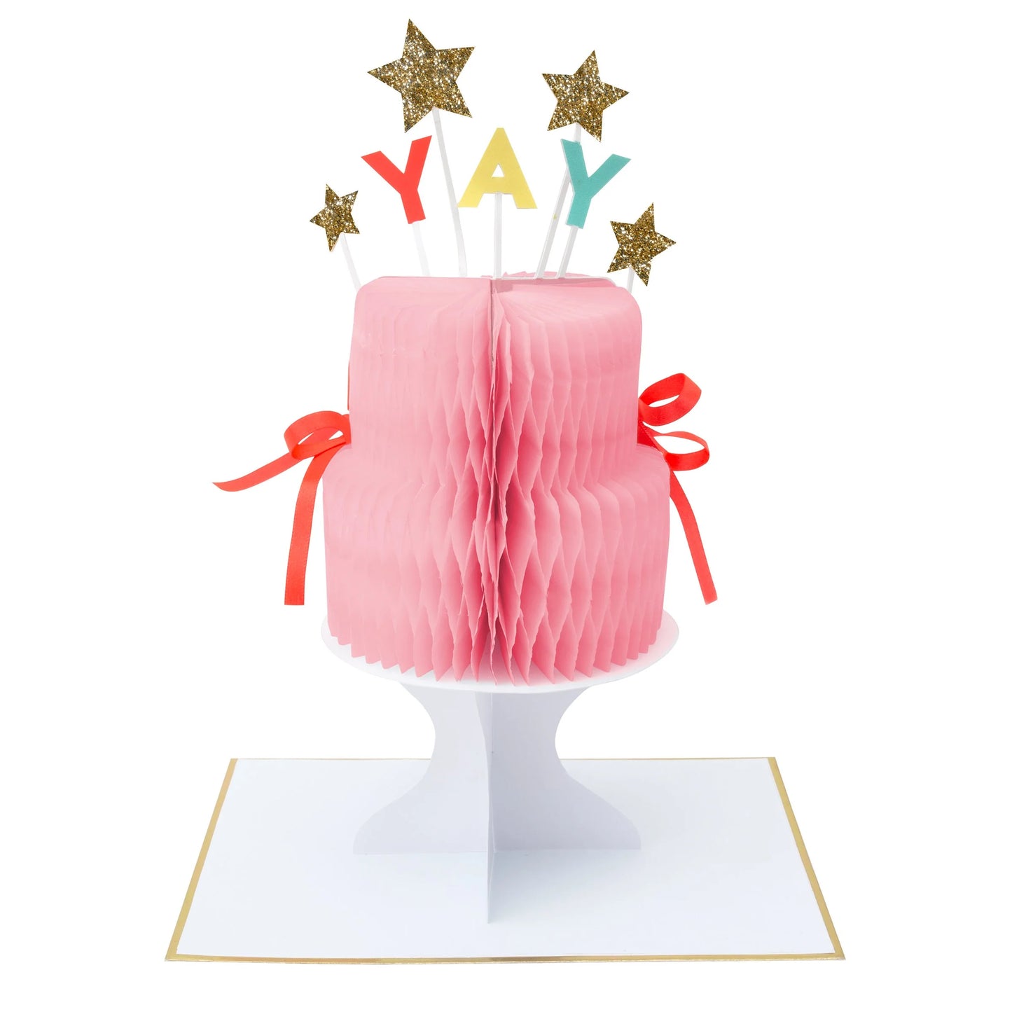 Yay! Cake Stand-Up Birthday Card