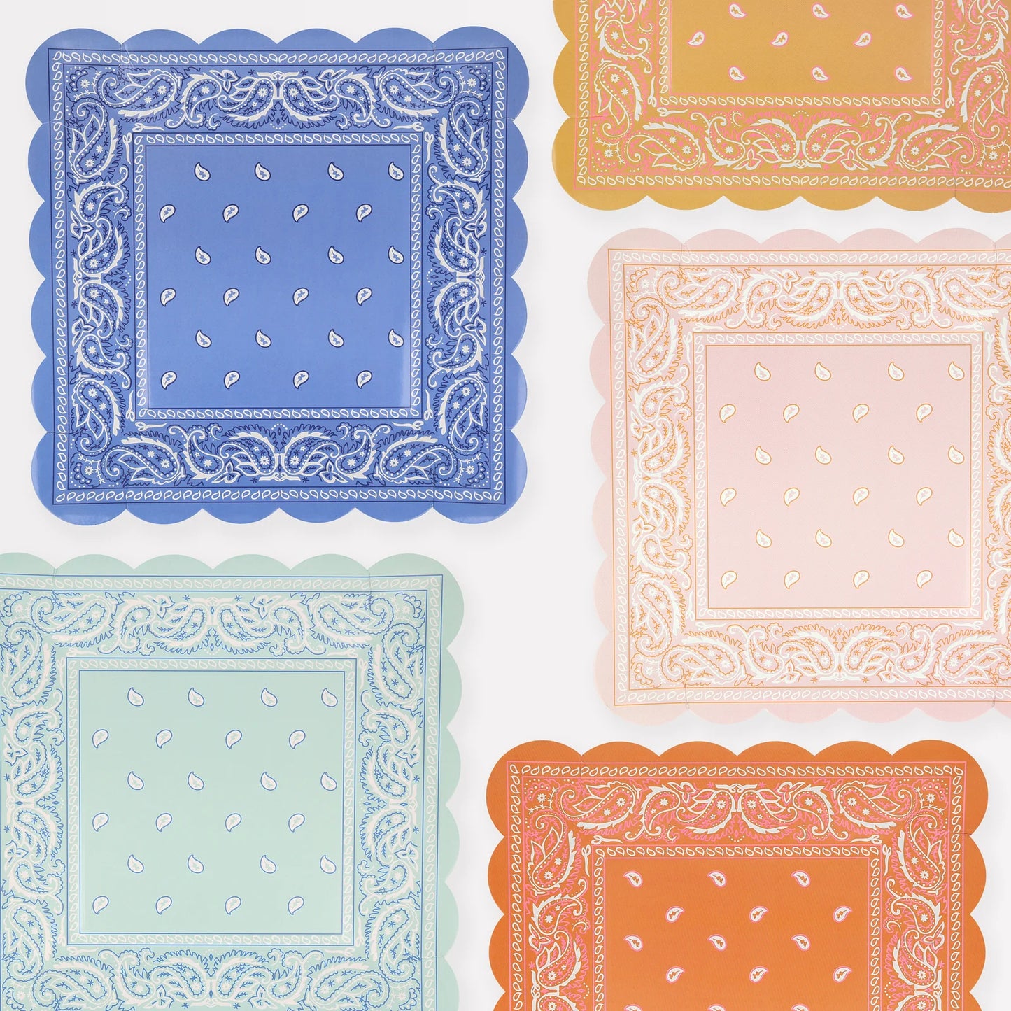 Western Bandana Square Plates (x 8)