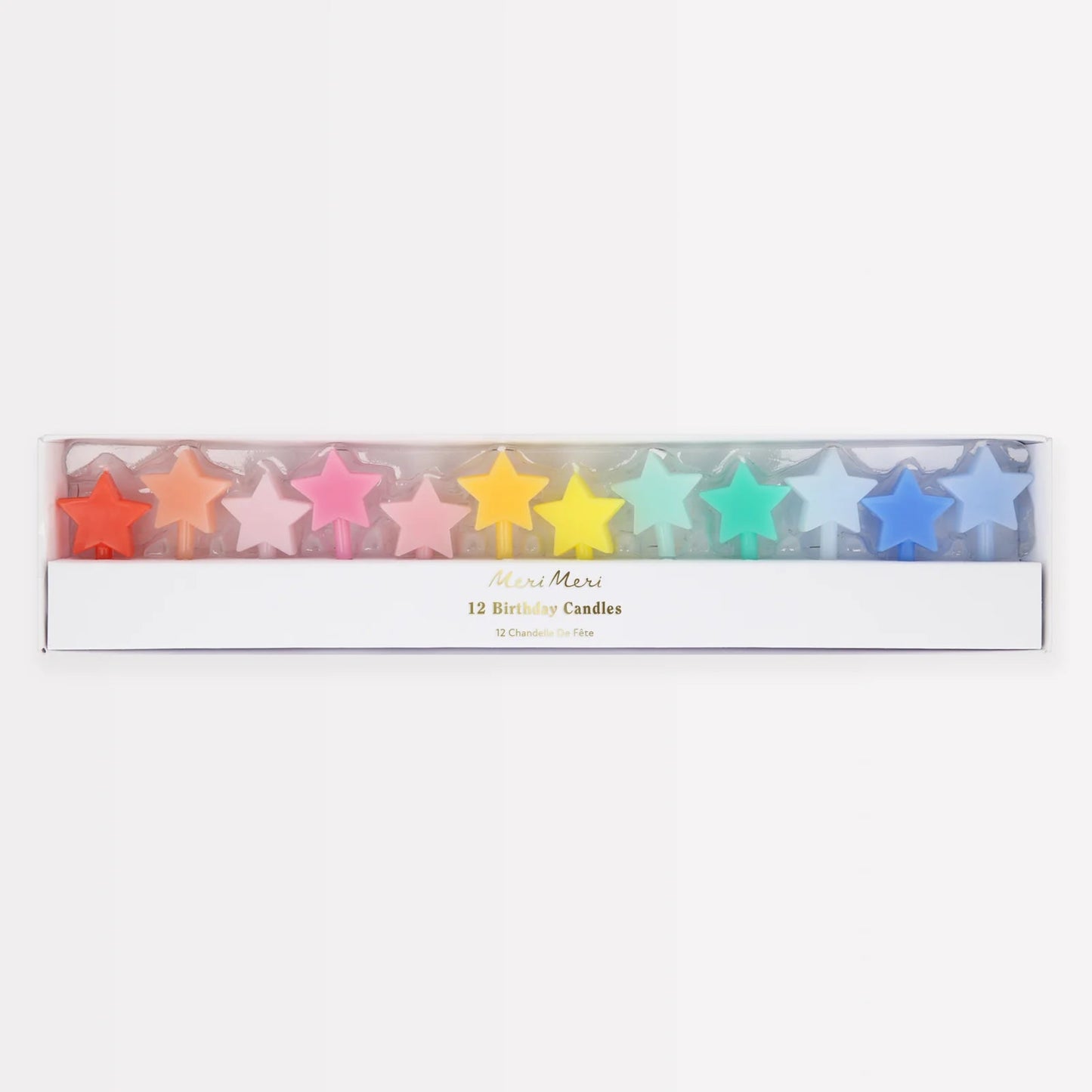Rainbow Star Candles (x 12)