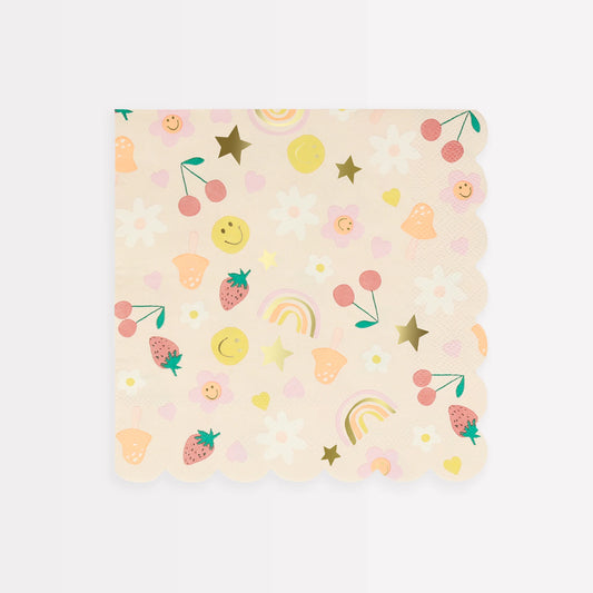 Happy Face Icon Large Napkins
