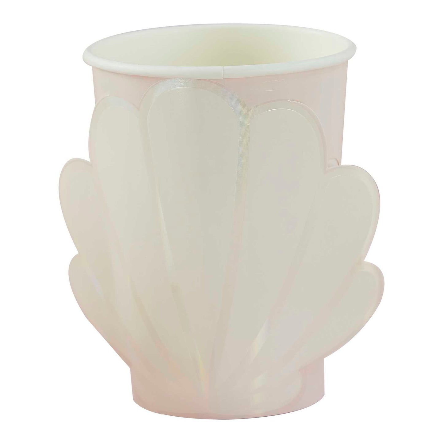 Vasos de Papel Concha de Sirena Iridiscente y Rosa