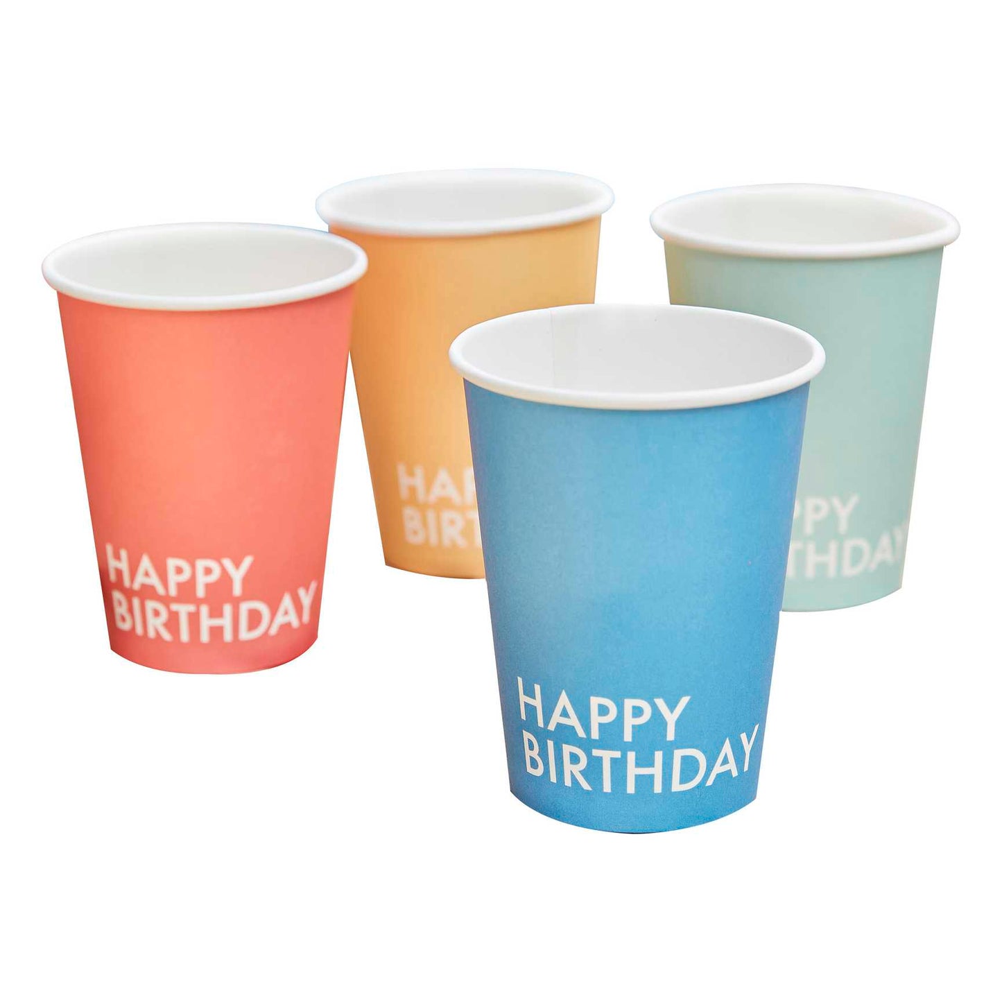 Vasos de papel de feliz cumpleaños
