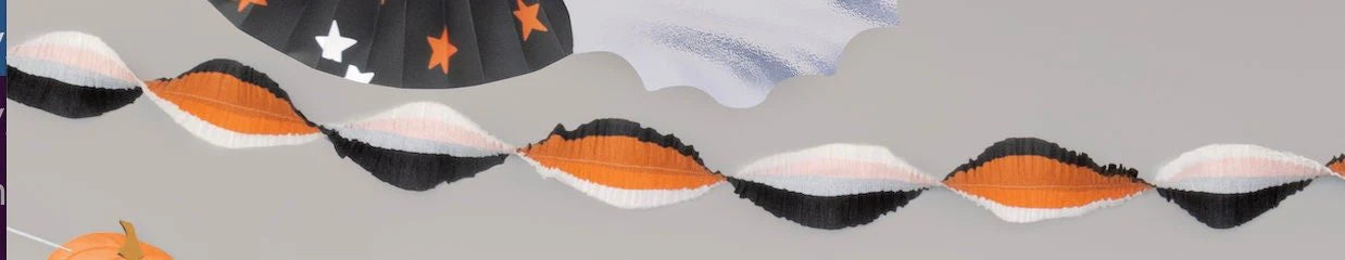 Black & Orange Tissue Paper Festoon Garland