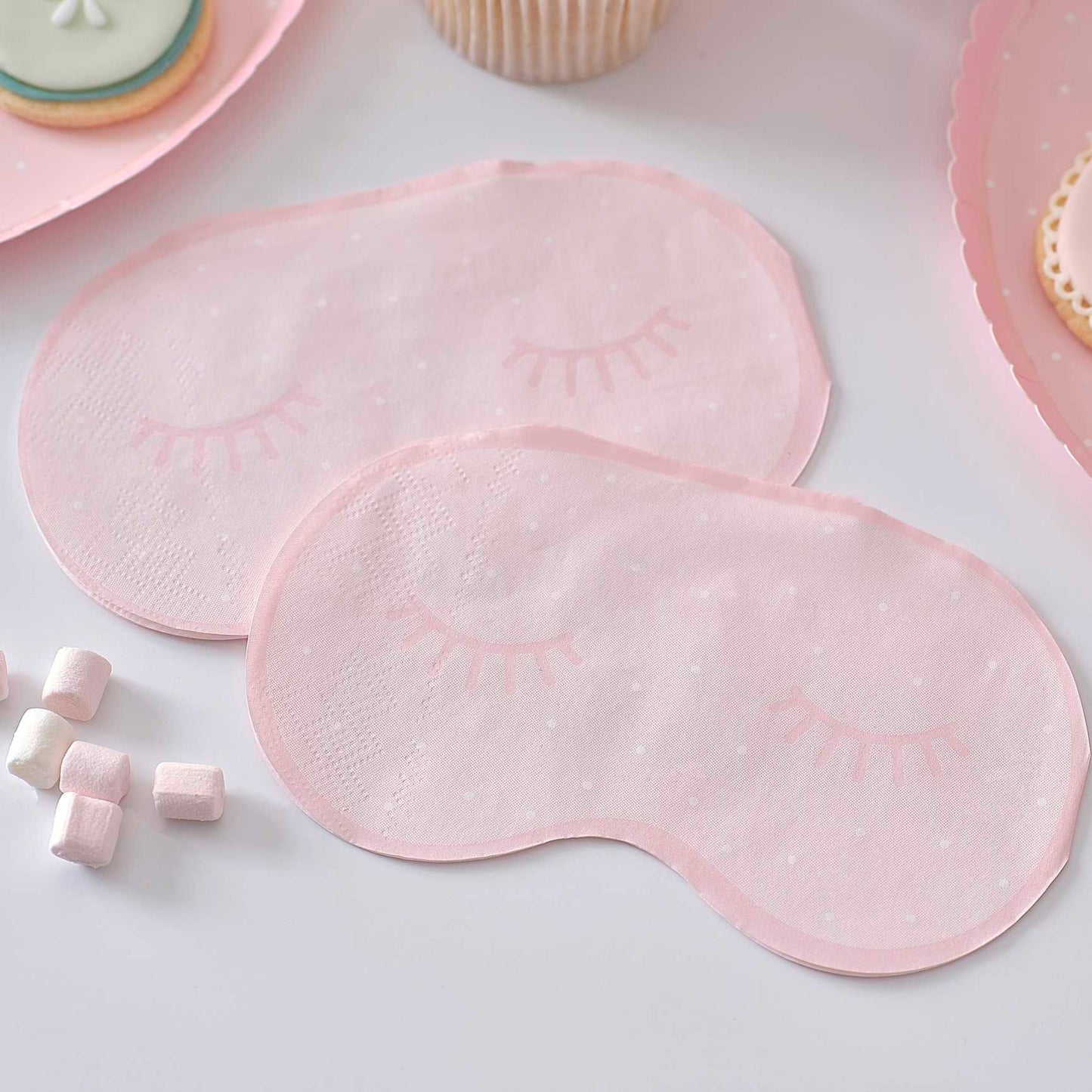 Pink Eye Mask Pamper Party Paper Napkins