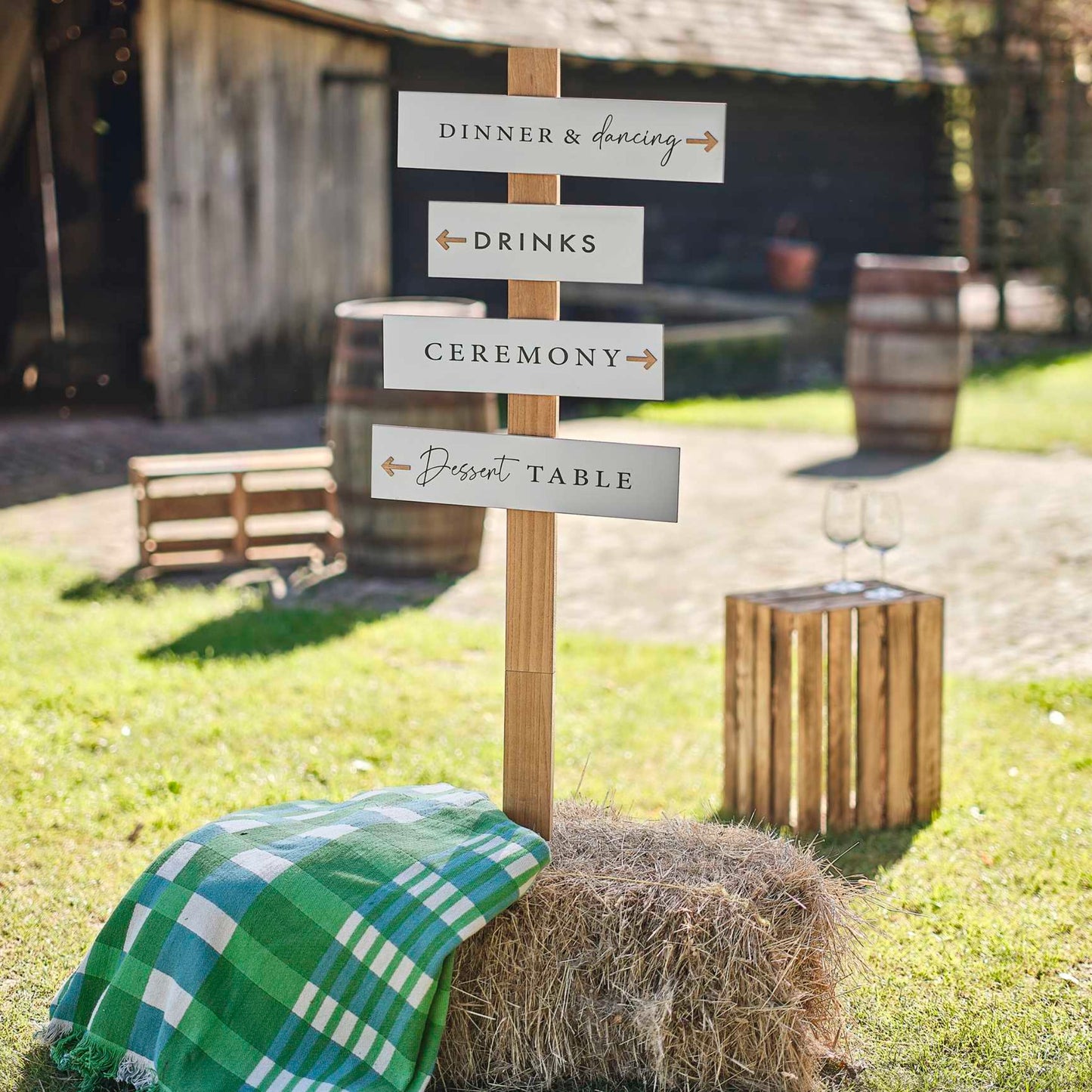 Wooden Wedding Signpost & Wedding Signs
