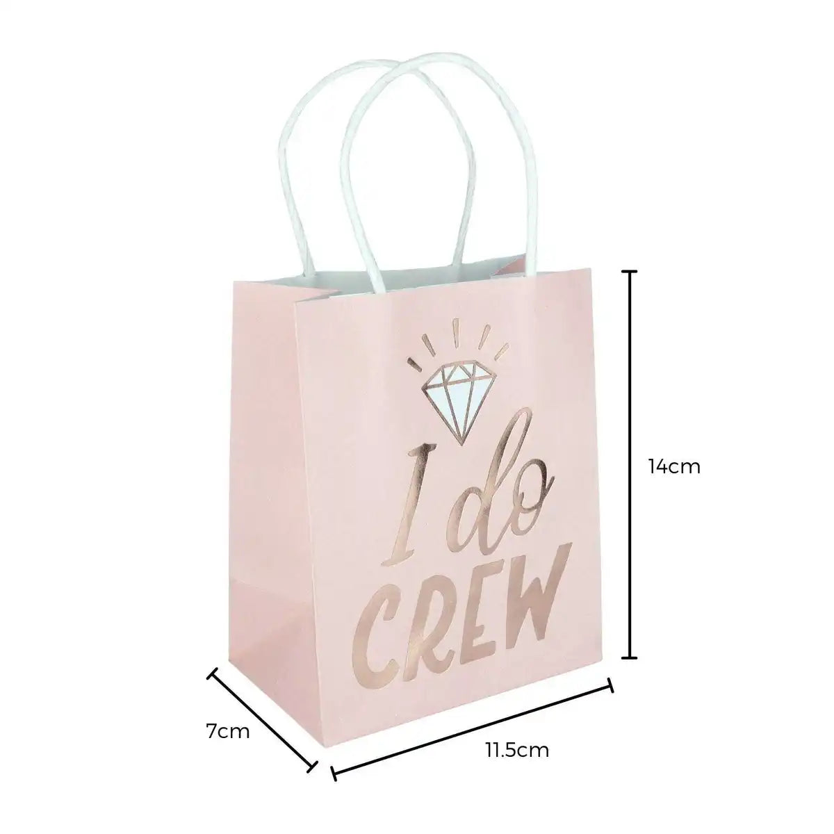 Bolsas de recuerdos de boda color rubor "I Do Crew"