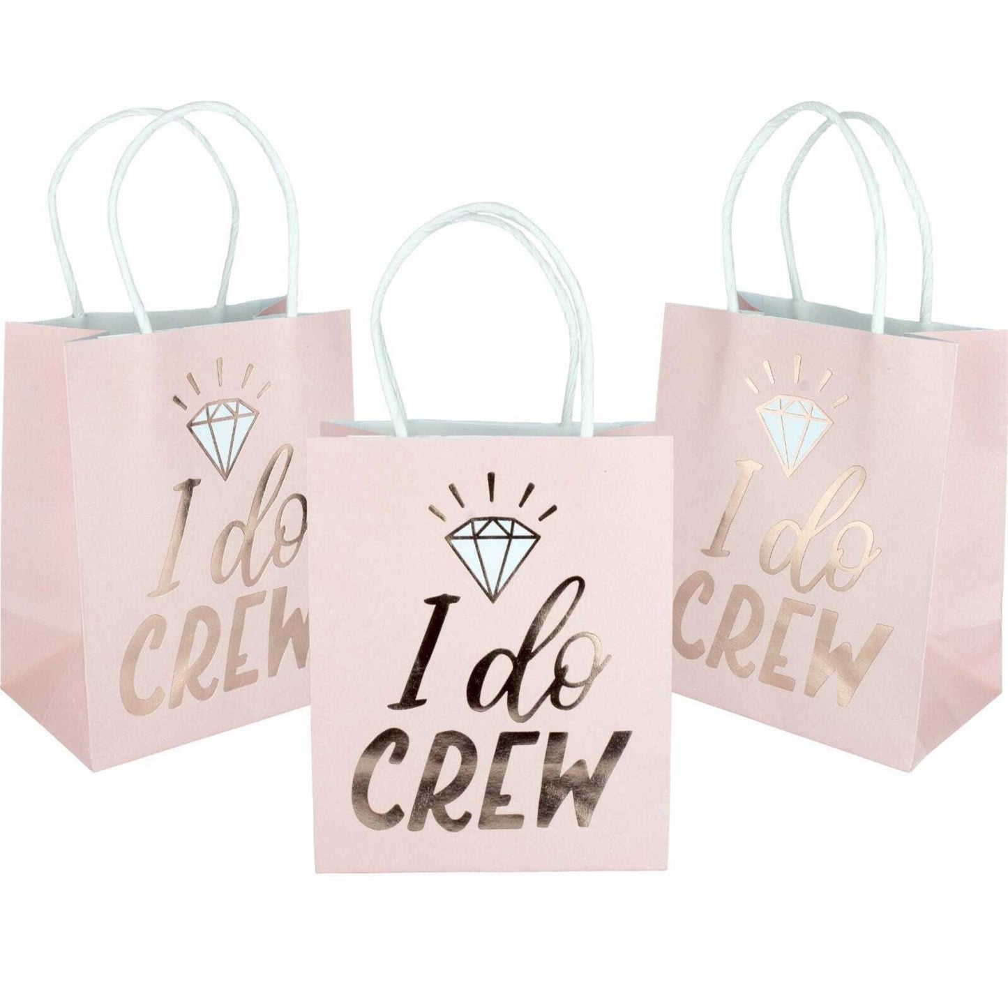 Bolsas de recuerdos de boda color rubor "I Do Crew"