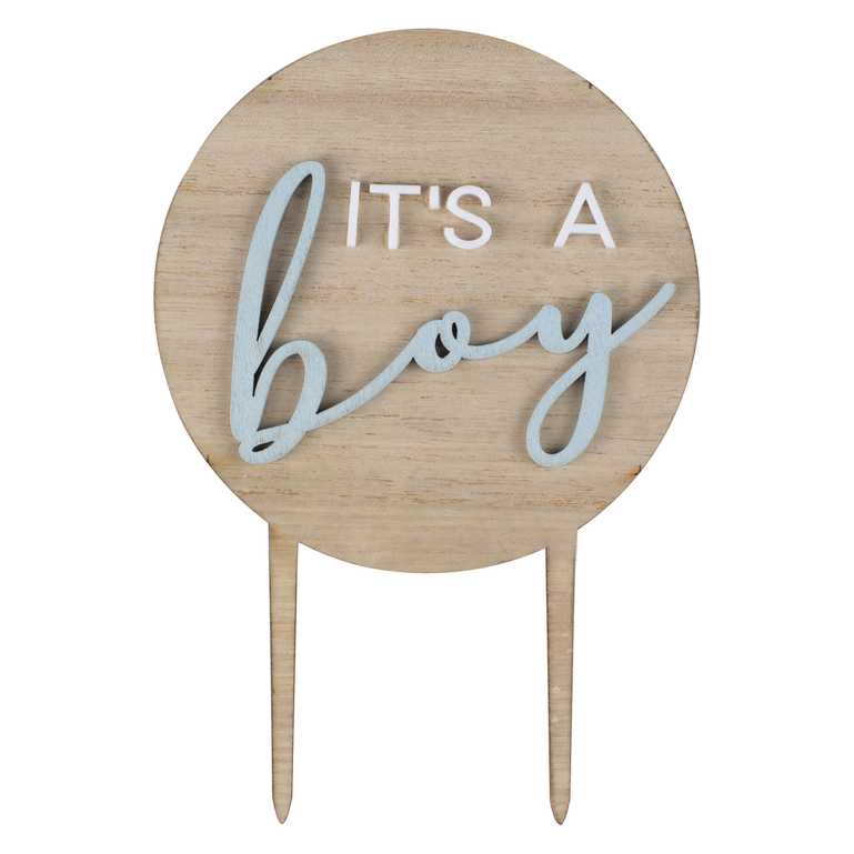 It's a Boy Wooden Baby Shower Cake Topper