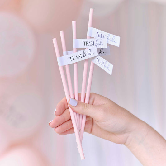 Team Bride Hen Party Paper Straws