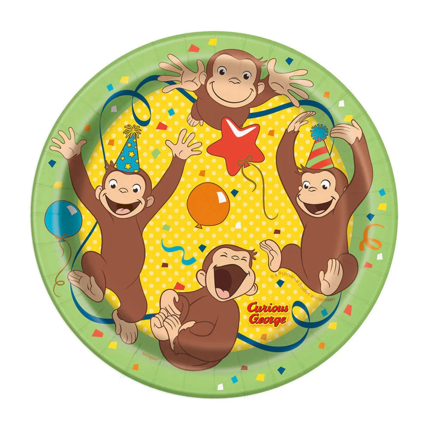 Curious George Round Dessert Plates