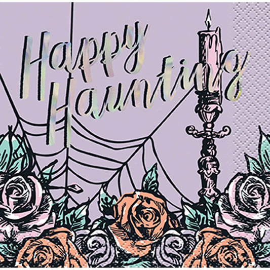 Iridescent  "Happy Haunting" Napkins