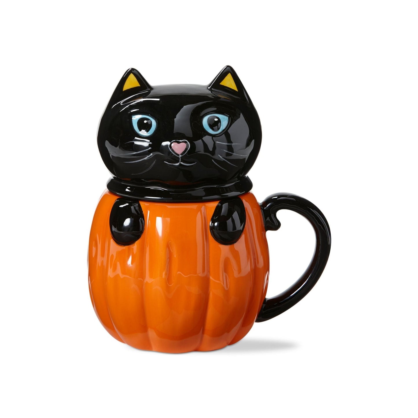 hello pumpkin cute kitty lidded mug - multi