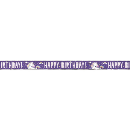 Pancarta de aluminio de feliz cumpleaños con unicornio de 12 pies